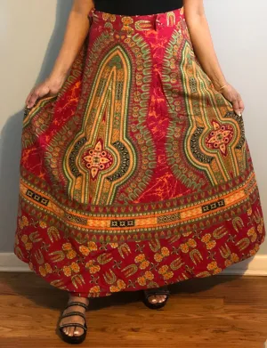 100% Cotton Wrap Skirt! Dashiki Print! One Size Fits Most!