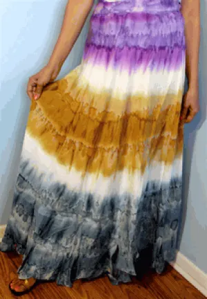 100% Fine Rayon Wrap Skirt ! Tie-Dye Print ! One Size Fits Most !