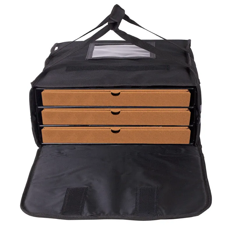3 Box Pizza Bag (black with reflector tape)