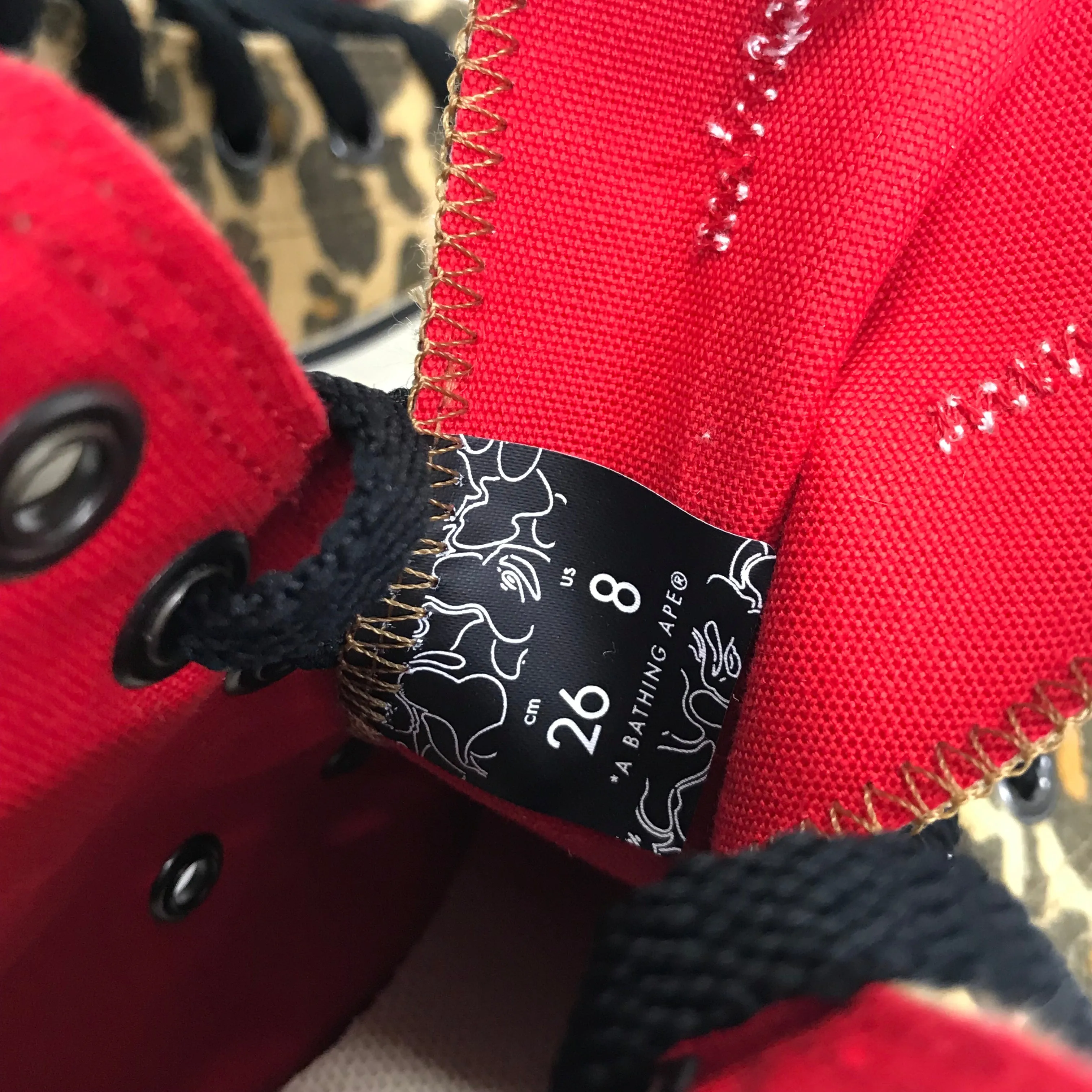 [8] DS! A Bathing Ape Bape Sta Hi 'Chuck Taylor' Leopard