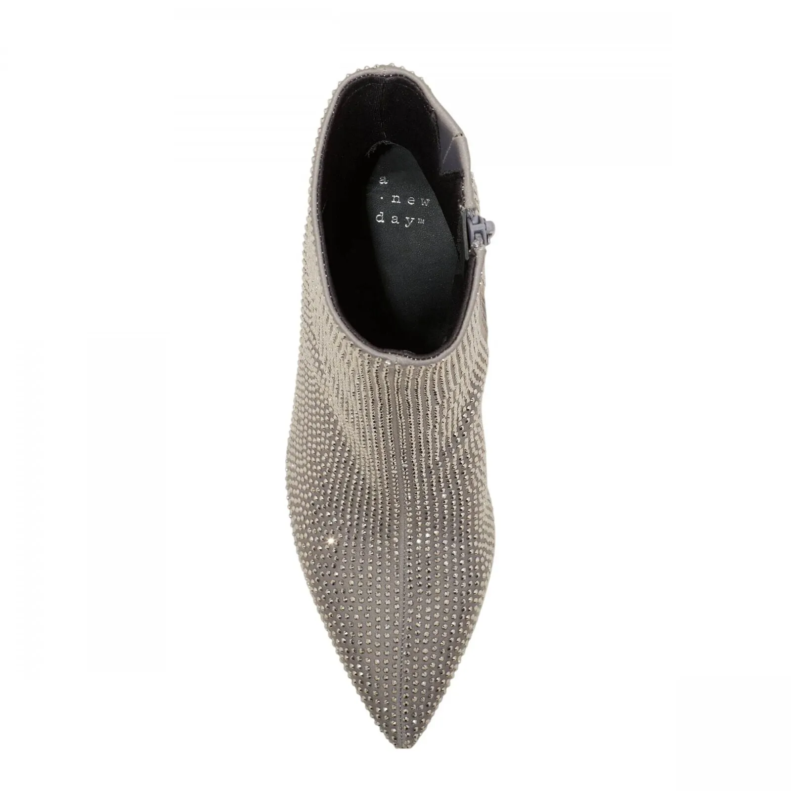 A New Day Womens Cassidy Rhinestone Ankle Boots 91636630 Silver Gray 9.5M