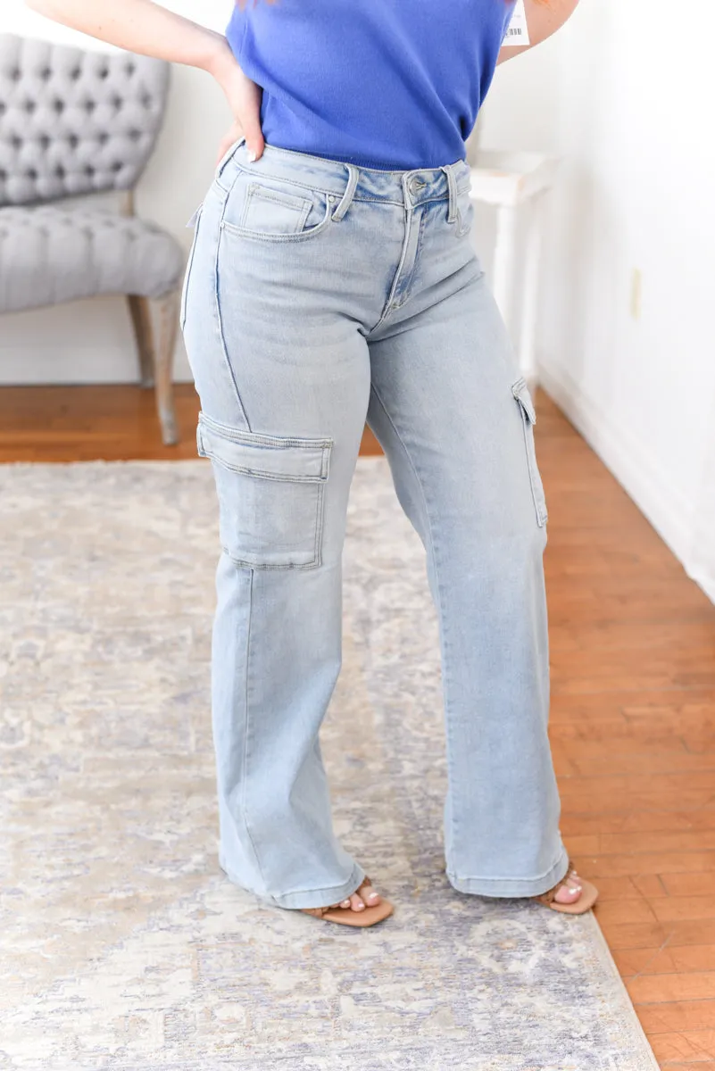 Adalynn High-Rise Wide-Leg Cargo Jeans