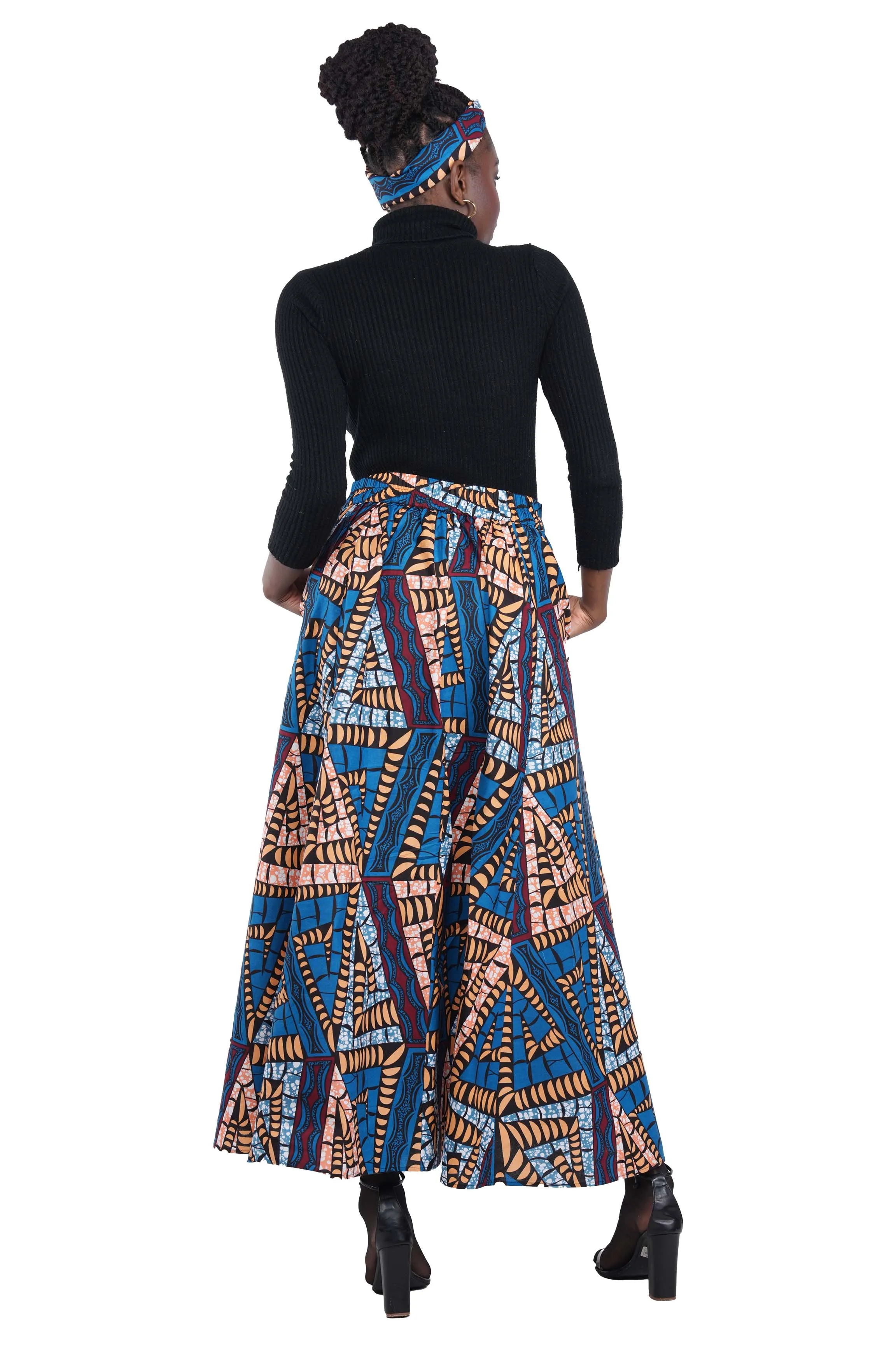 African Long Maxi Skirt With Handbag