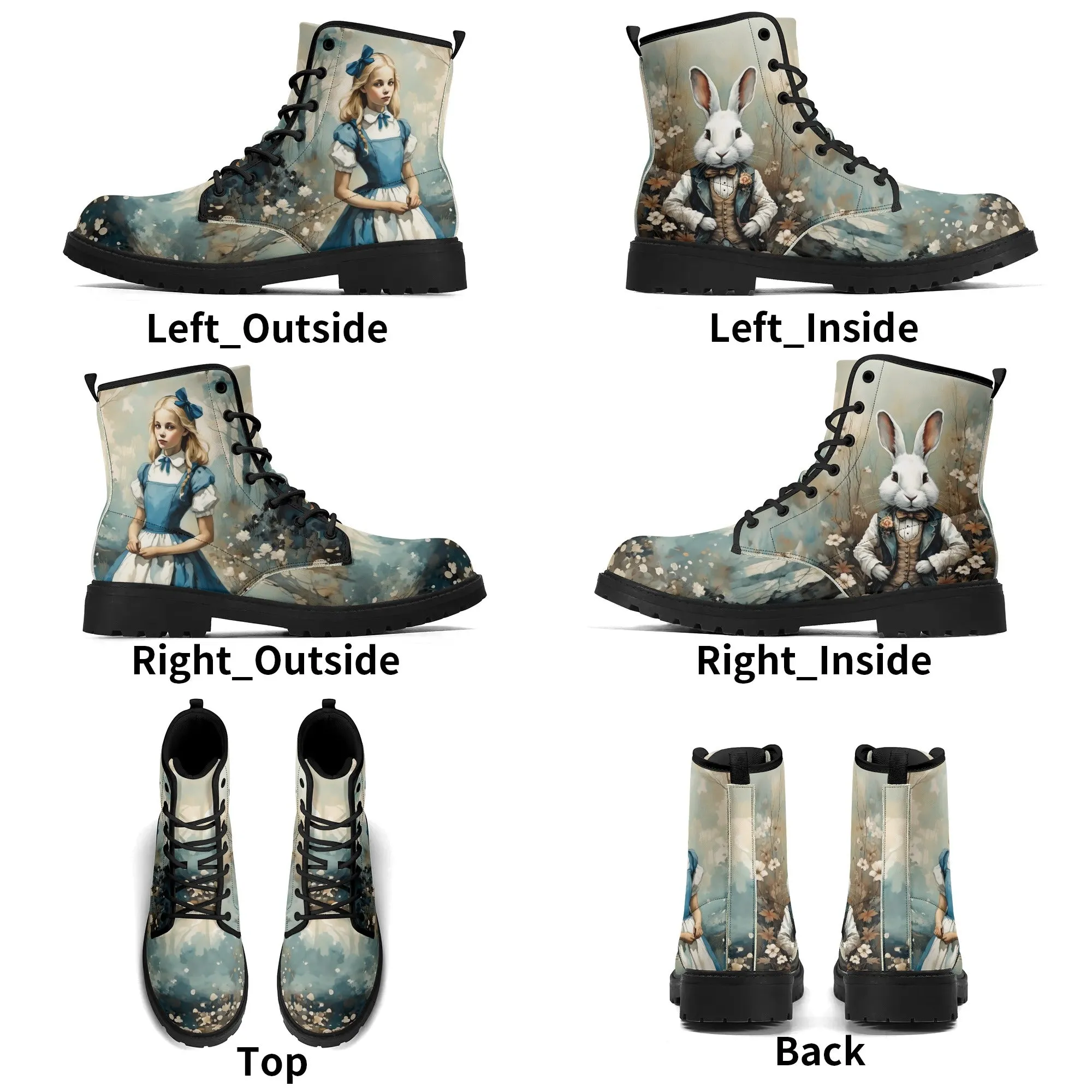 Alice in Wonderland Womens Vegan Boots