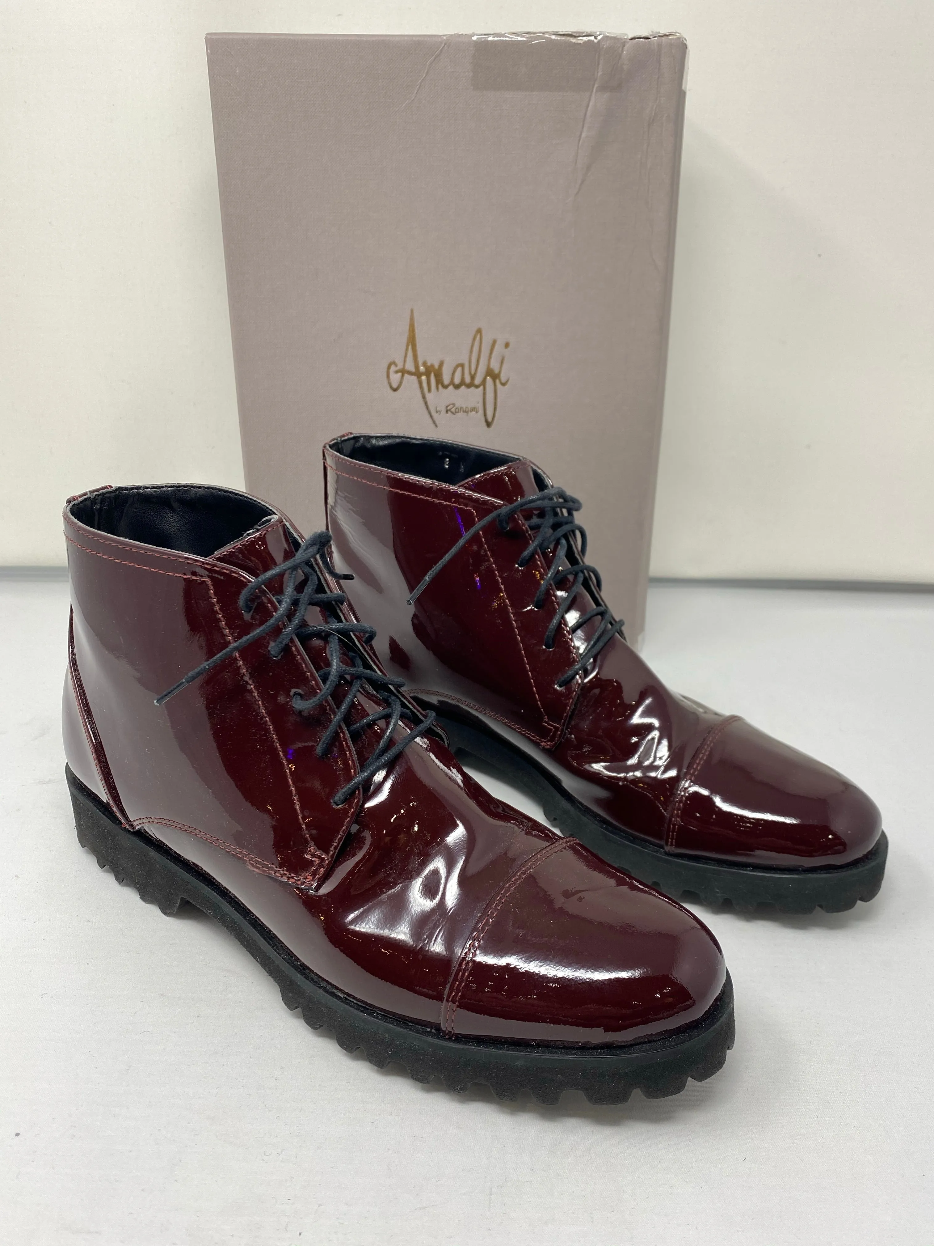 Amalfi by Rangoni Bordeaux Patent Leather Bootie