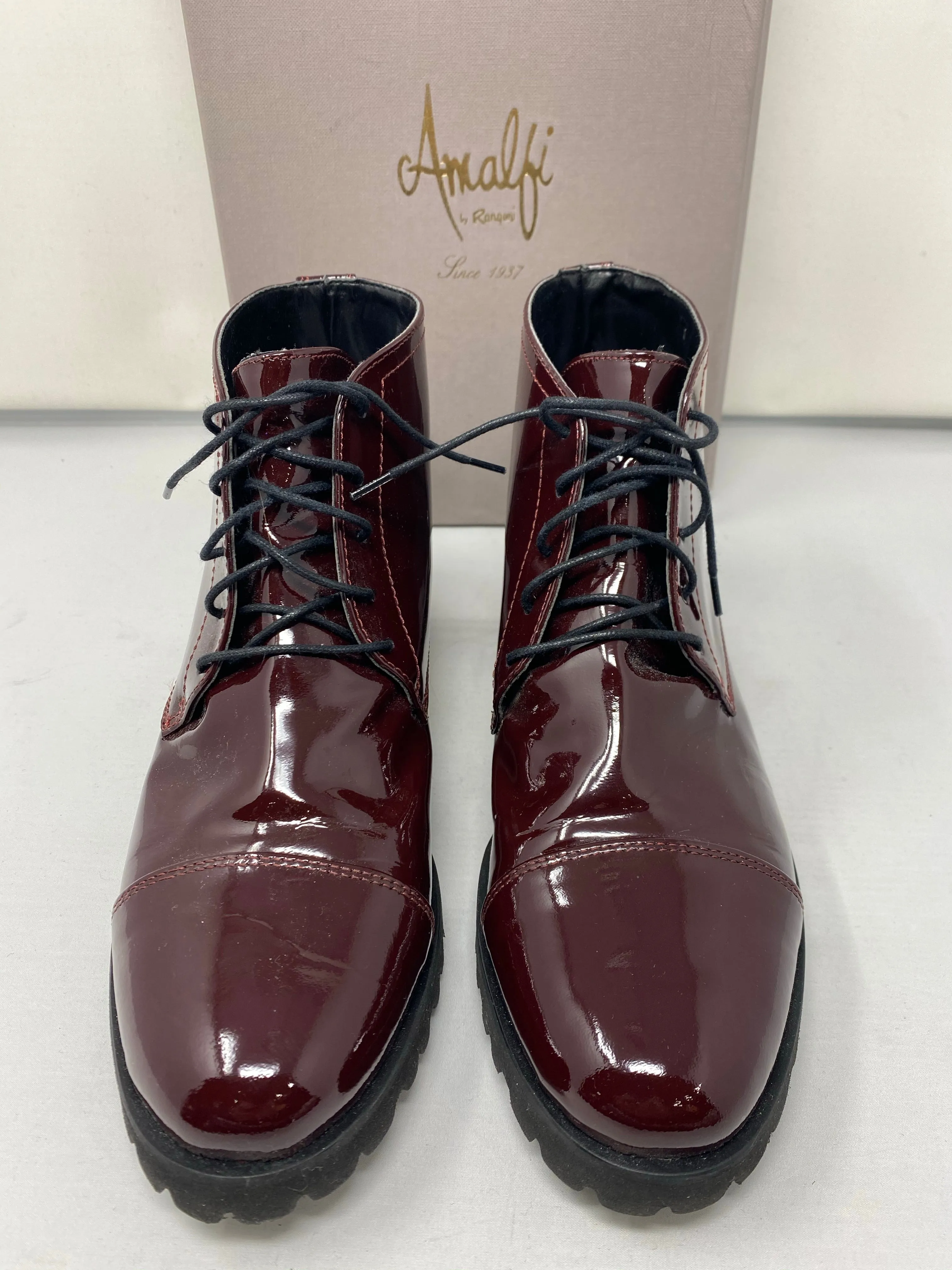 Amalfi by Rangoni Bordeaux Patent Leather Bootie