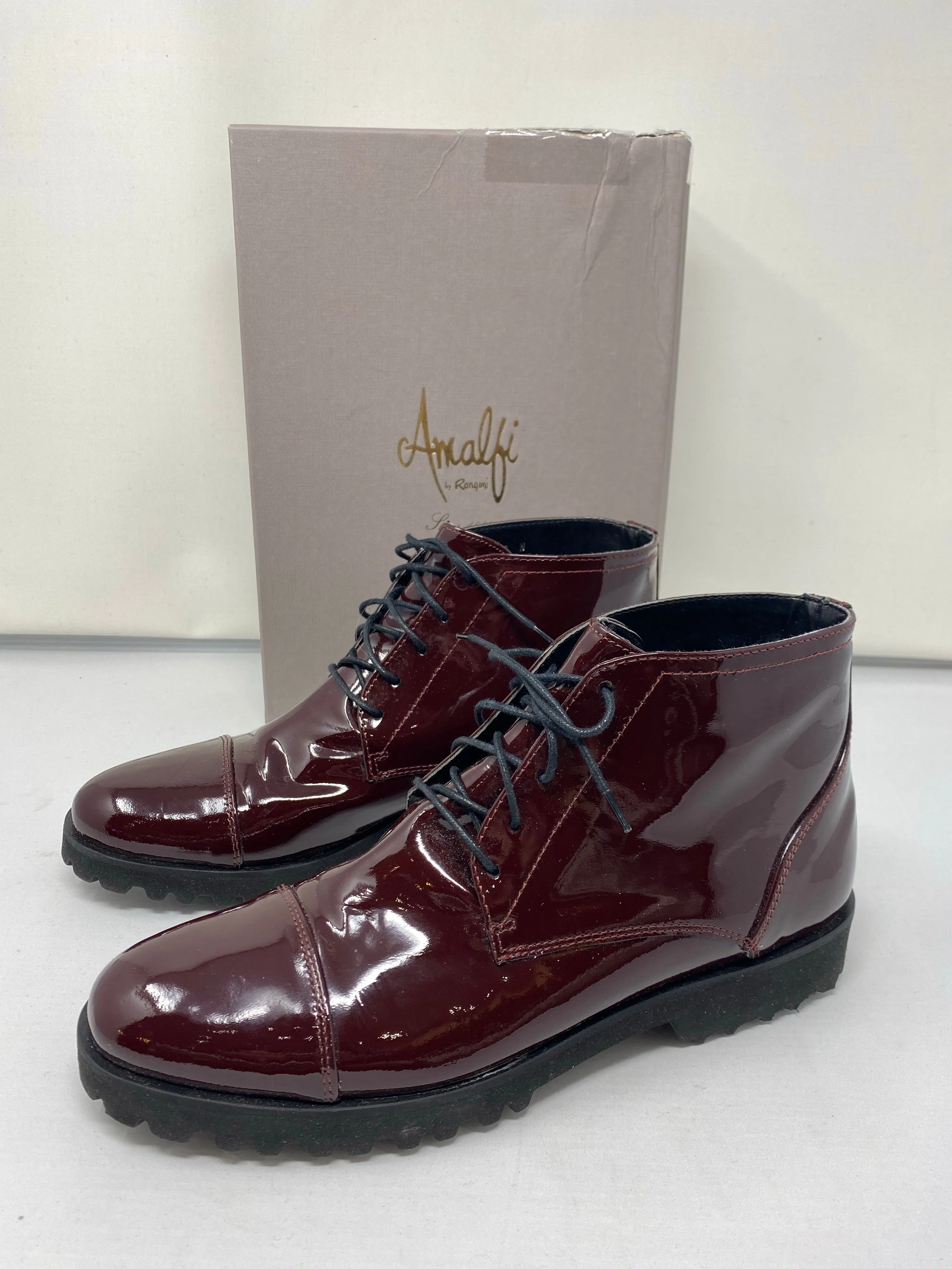 Amalfi by Rangoni Bordeaux Patent Leather Bootie
