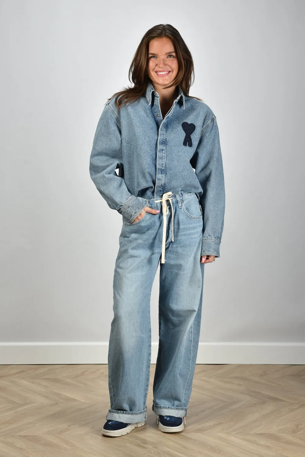 Ami Paris blouse ADC Cropped FSH168.DE0046 used blue
