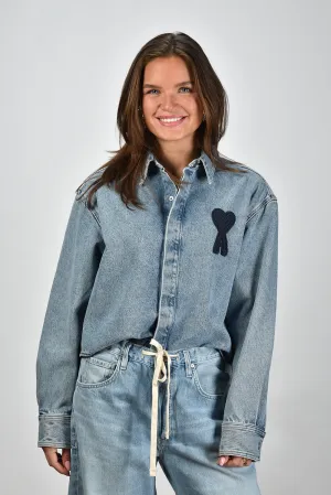 Ami Paris blouse ADC Cropped FSH168.DE0046 used blue