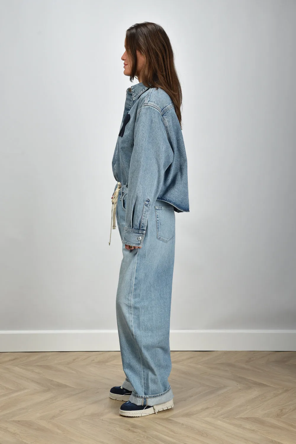 Ami Paris blouse ADC Cropped FSH168.DE0046 used blue