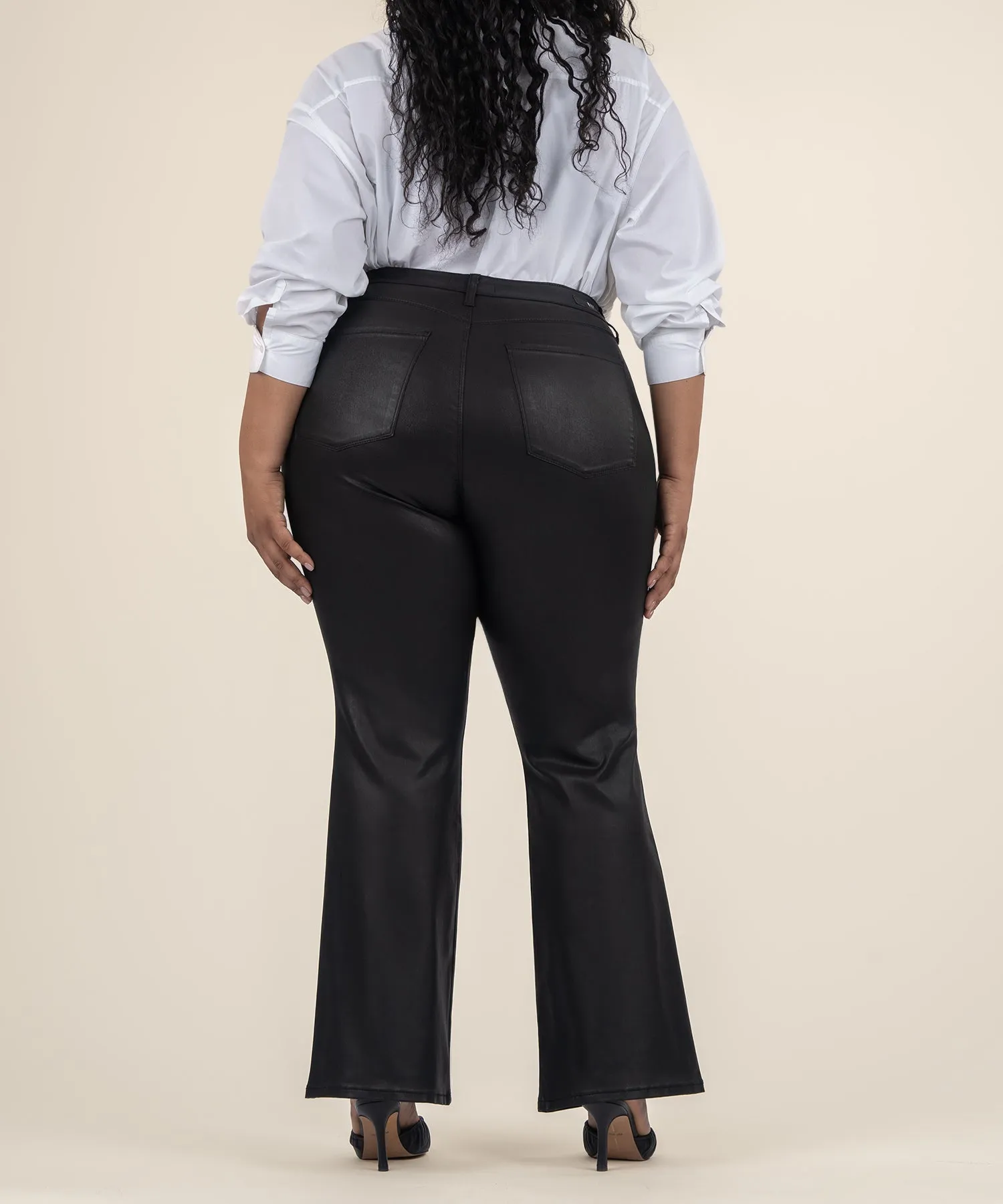 Ana Coated High Rise Flare, Plus - FINAL SALE
