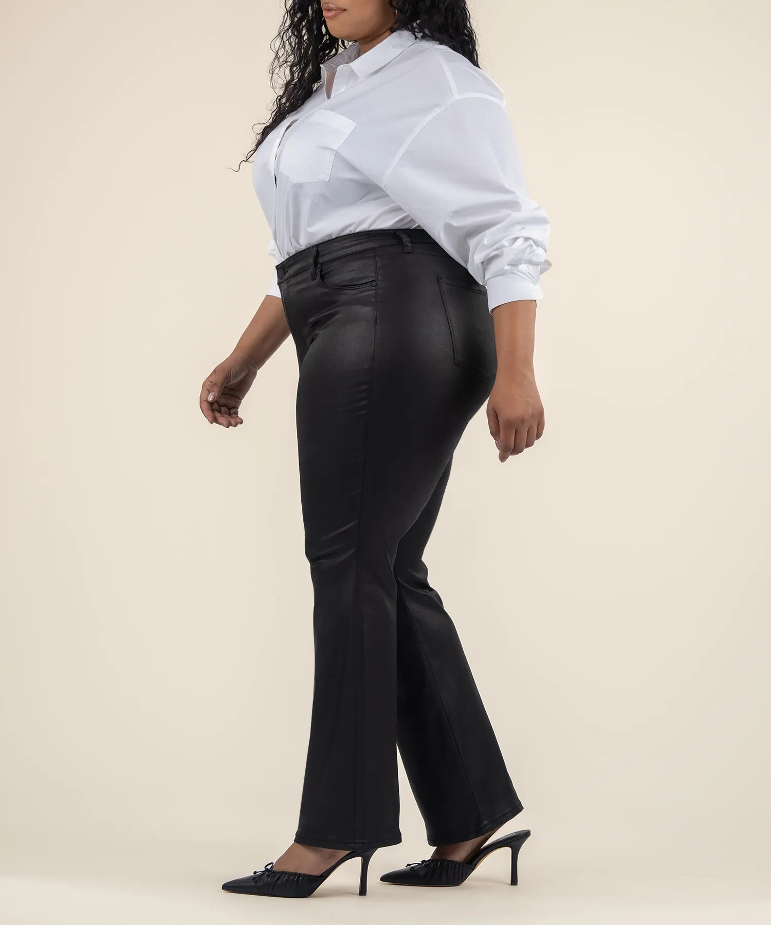 Ana Coated High Rise Flare, Plus - FINAL SALE