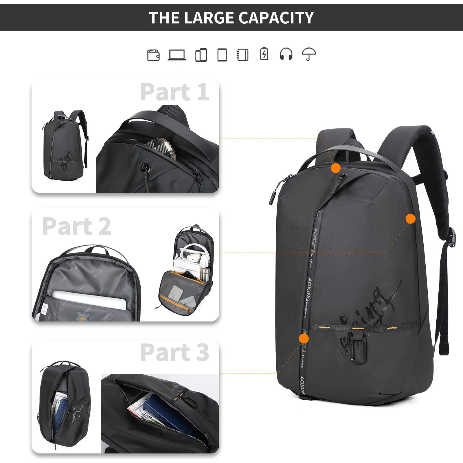 Aoking Waterproof Business Laptop Backpack SN4071