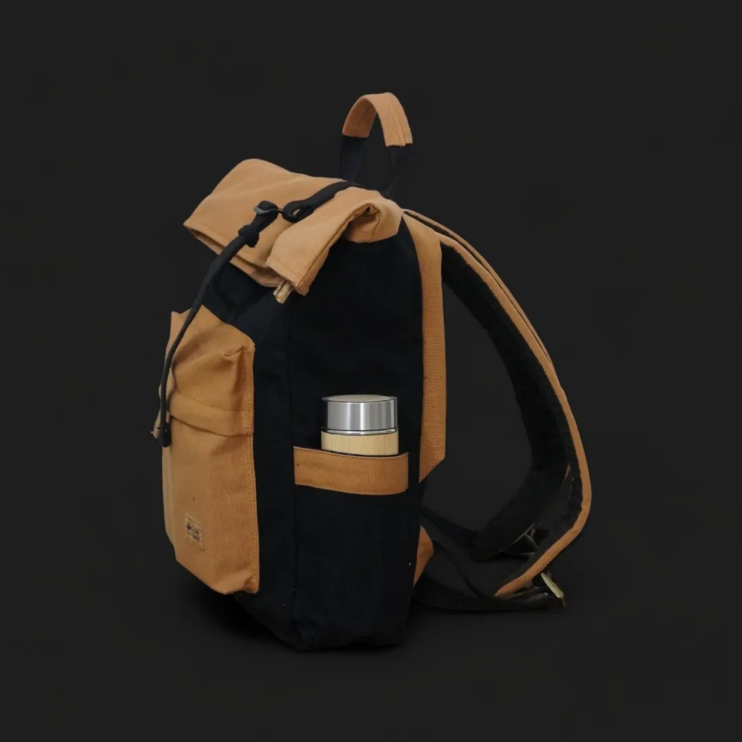 Armadillo Backpack - Fiery Red - Water Resistant Canvas Flap-top Travel Backpack