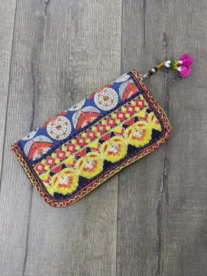 Assorted Embroidered Wallet with Zip