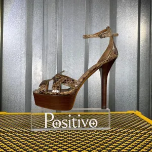 Bally Womens Sabienne Brown Python Platform Sandals