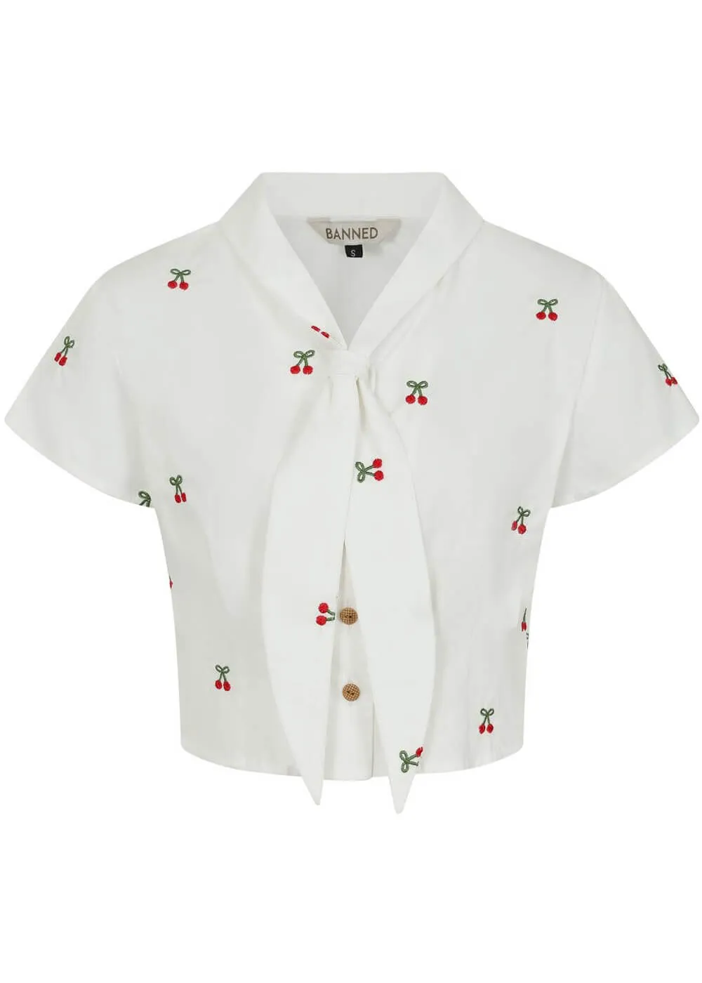 Banned Cherry Vibes Blouse White