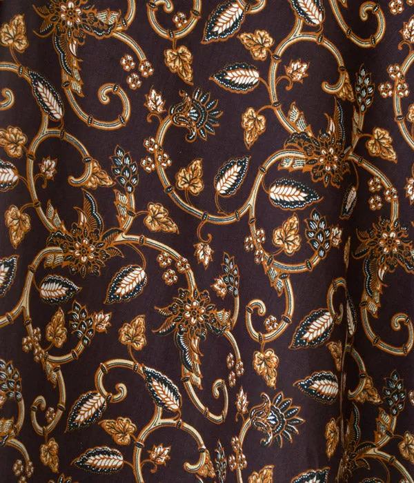 Batik Wrap Skirt - Cocoa Floral