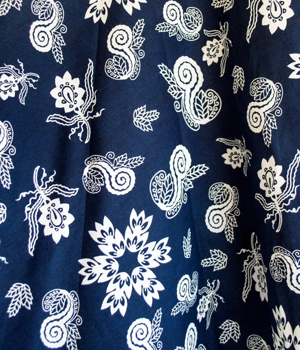 Batik Wrap Skirt - Navy White