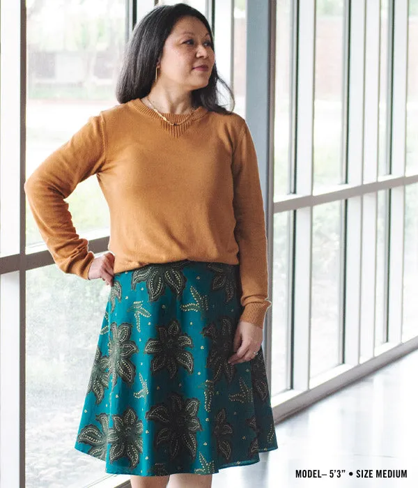Batik Wrap Skirt - Peacock Green