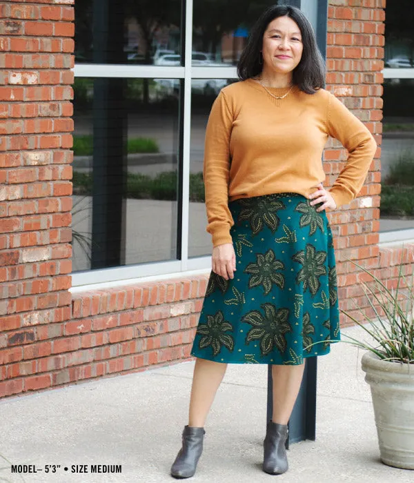 Batik Wrap Skirt - Peacock Green