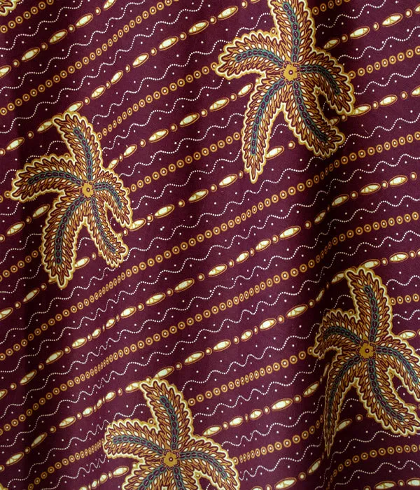 Batik Wrap Skirt - Starfish Maroon
