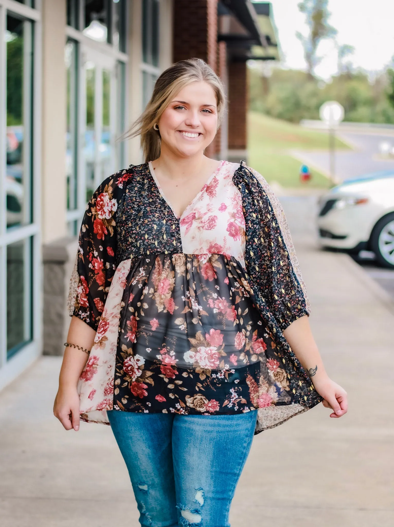 Batting an Eye Floral Blouse