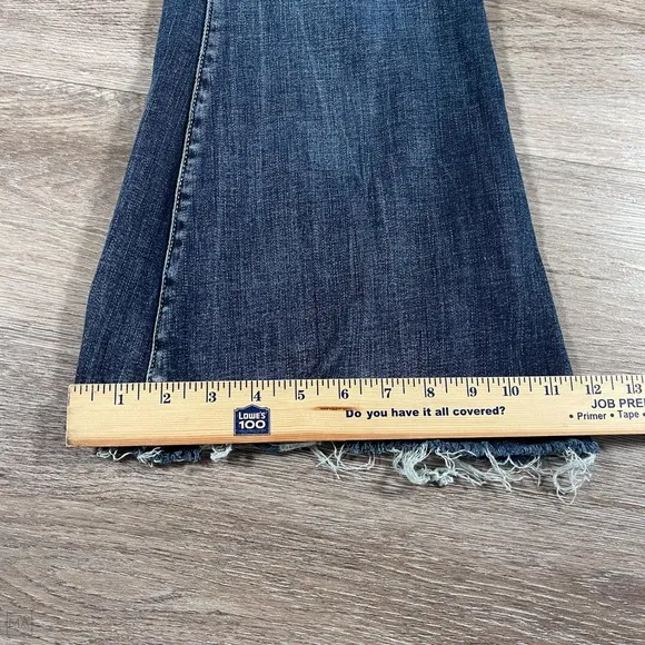 BKE Women's Jeans Parker High Rise Super Flare Distressed Hem Size 29 Blue