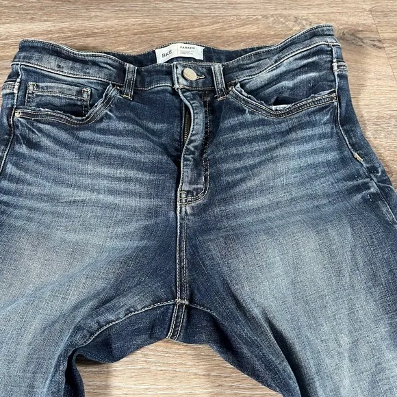 BKE Women's Jeans Parker High Rise Super Flare Distressed Hem Size 29 Blue