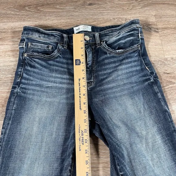 BKE Women's Jeans Parker High Rise Super Flare Distressed Hem Size 29 Blue