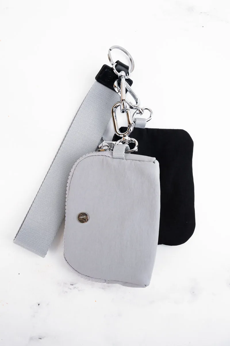 Black and Gray Dual Pouch Wristlet