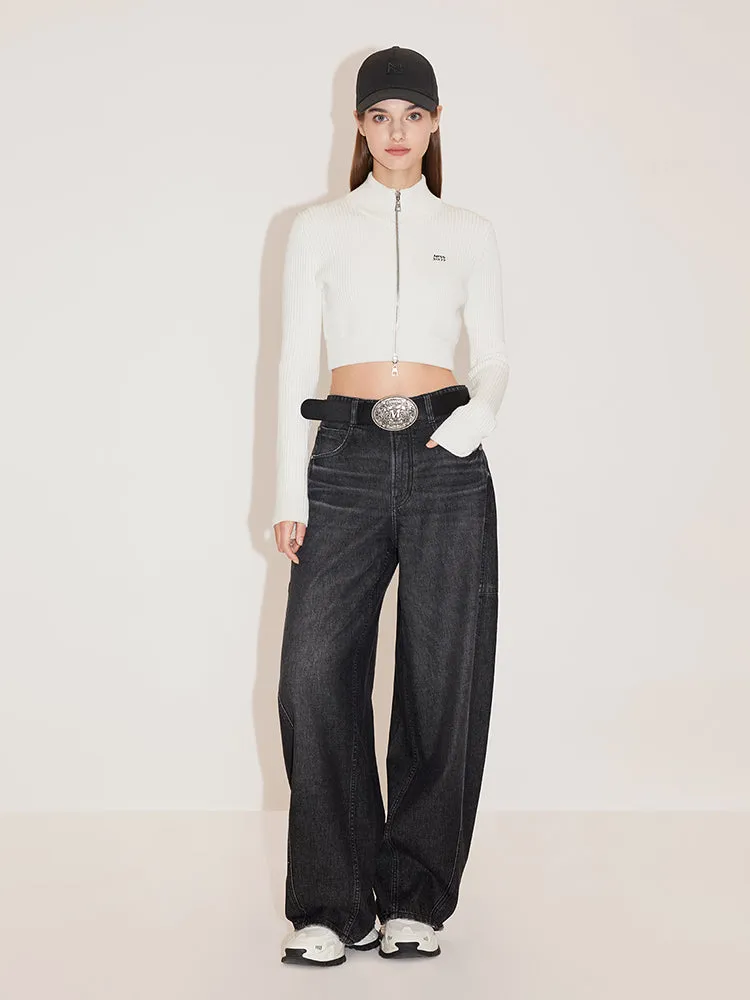 Black And Gray Wide Leg Pants