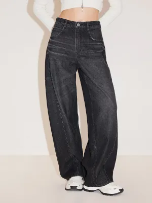 Black And Gray Wide Leg Pants