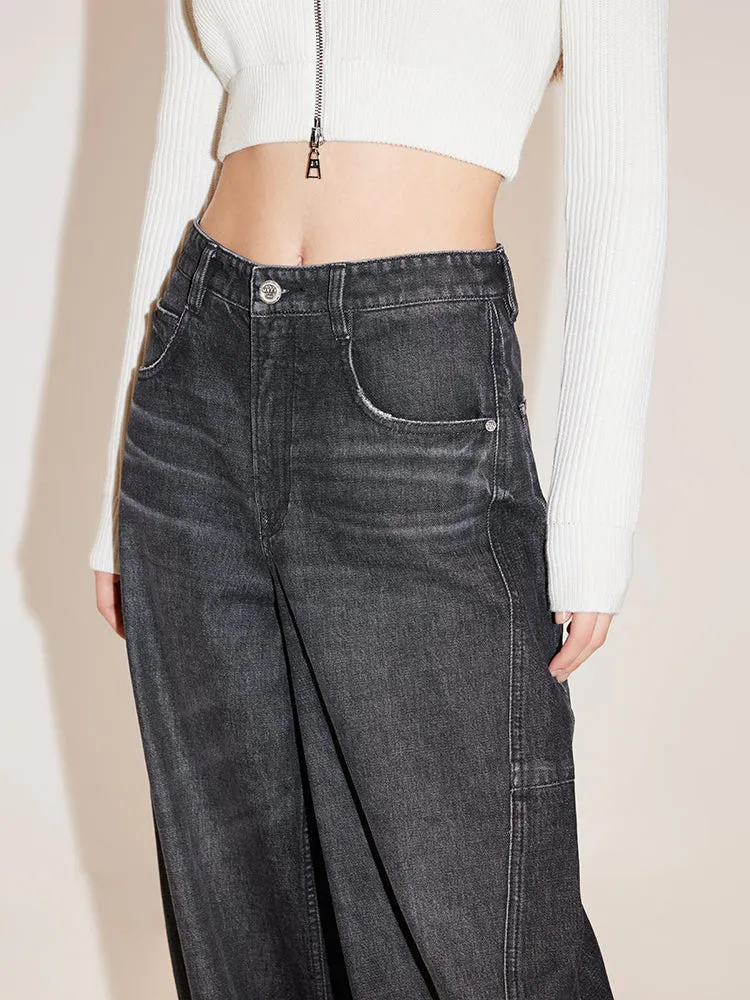 Black And Gray Wide Leg Pants