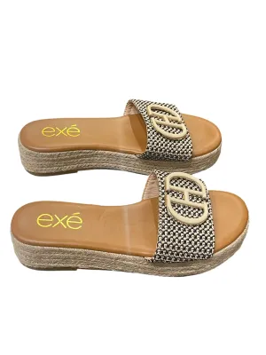 Black Beige Espadrille Sandals