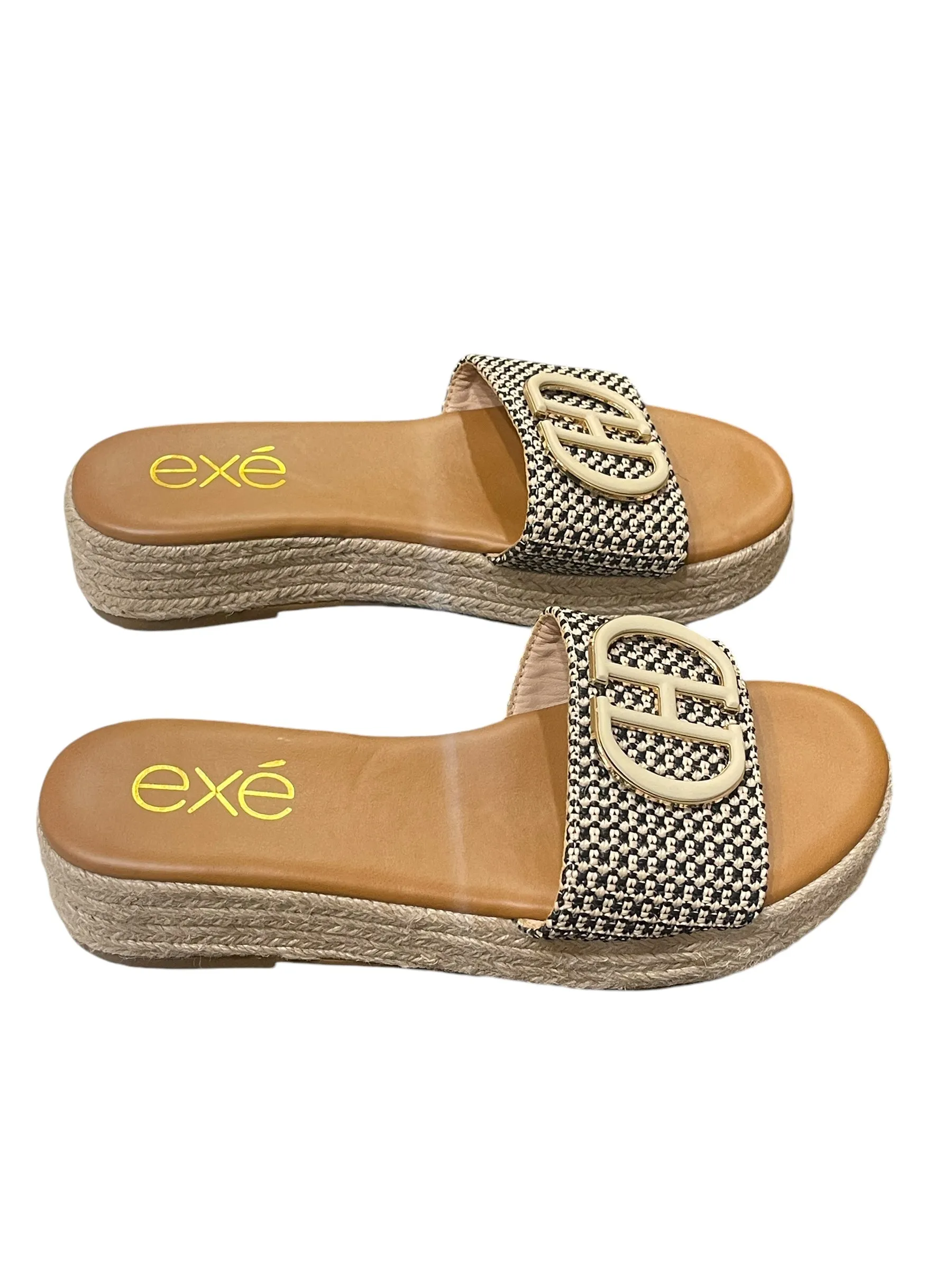 Black Beige Espadrille Sandals