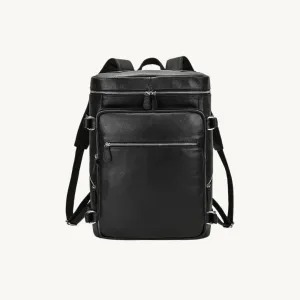 ﻿Black Classic Leather Backpack