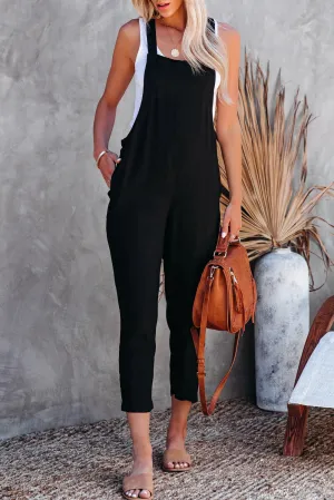 Black Cropped Jumpsuit