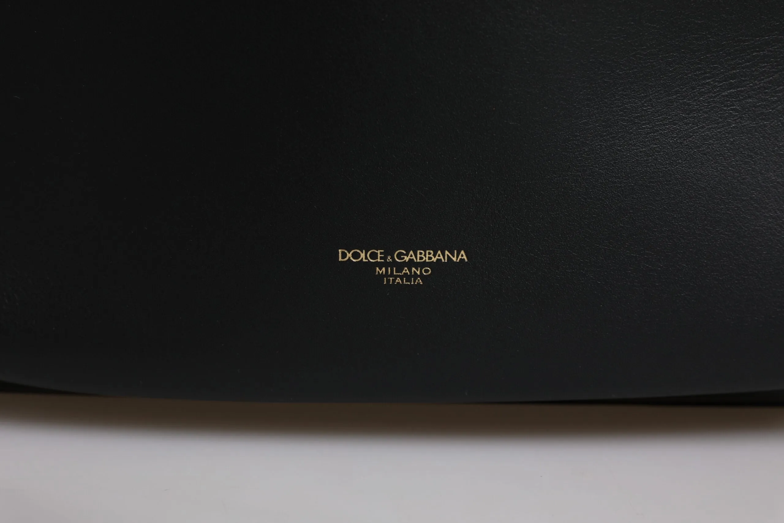 Black DG Leather Logo Print Travel Back Pack Bag