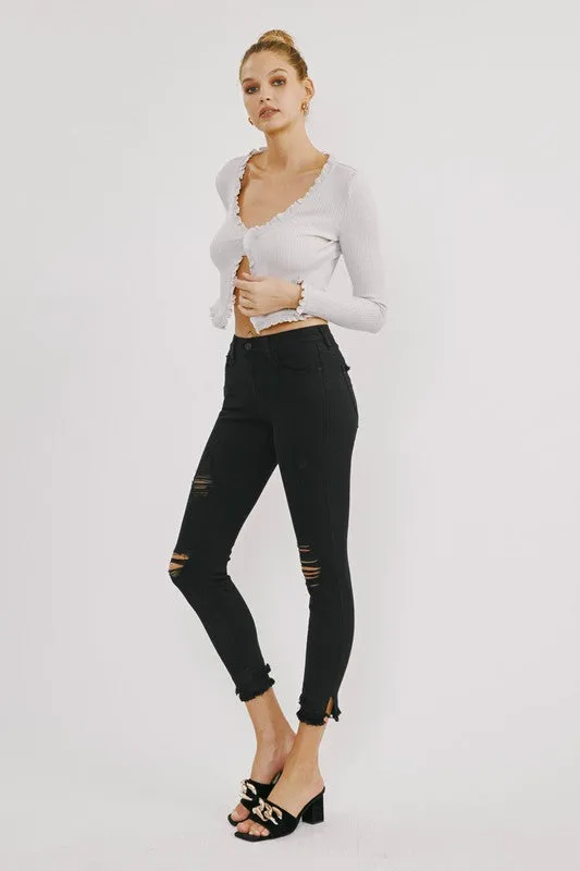 Black Distressed Skinny Jeans