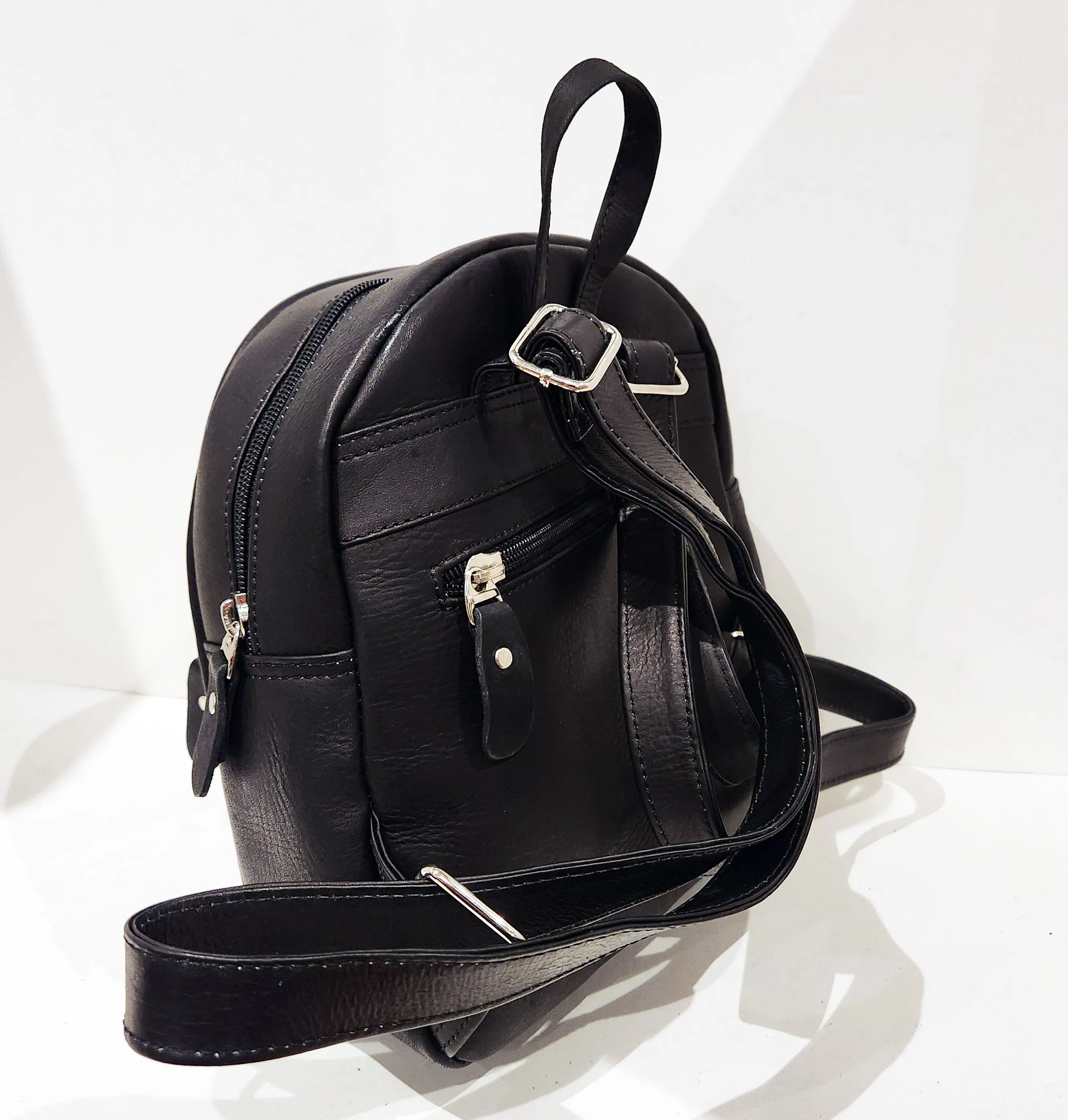 Black Leather Rucksack