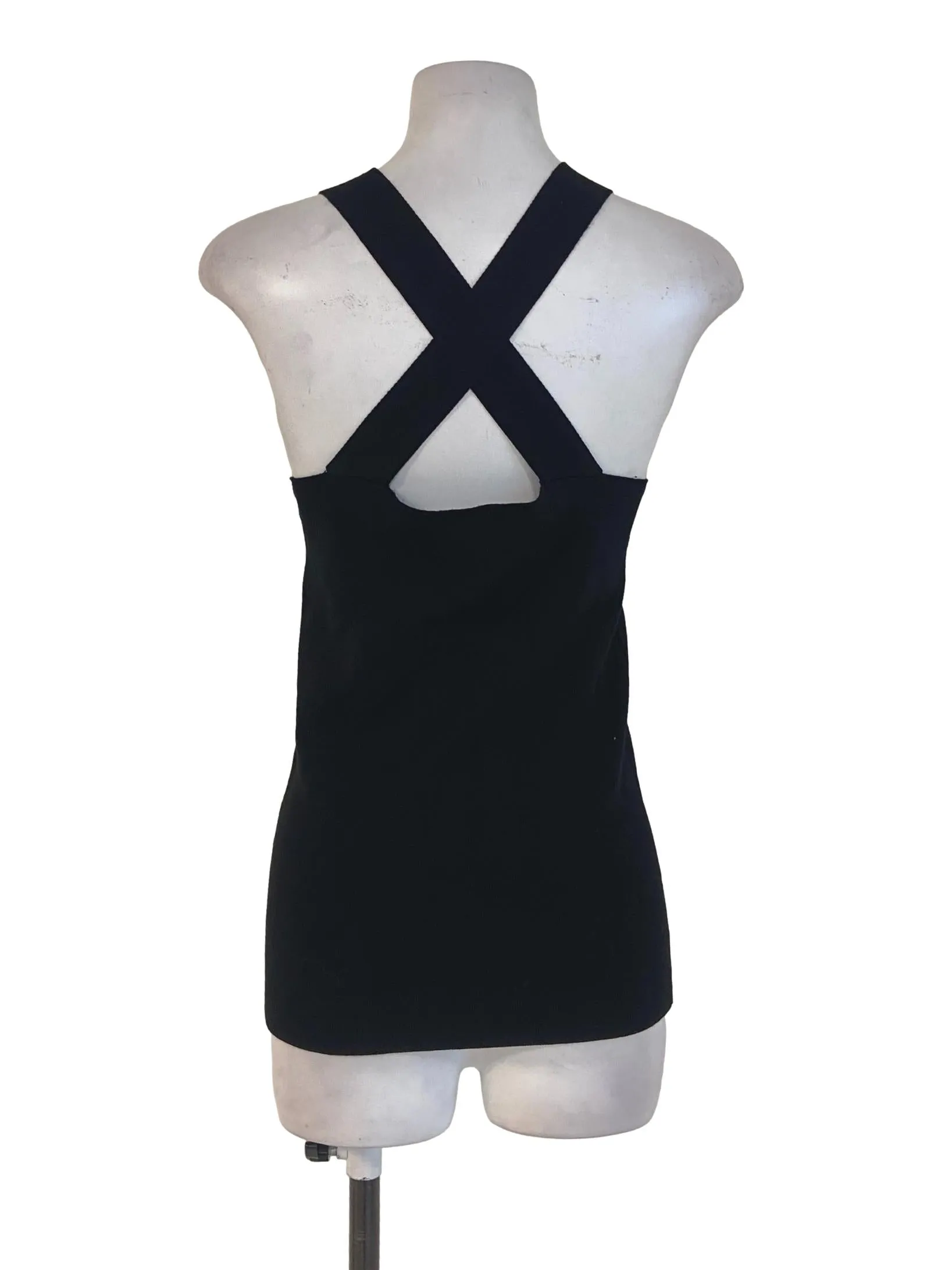Black Pencil Stripe Crop Top TWL
