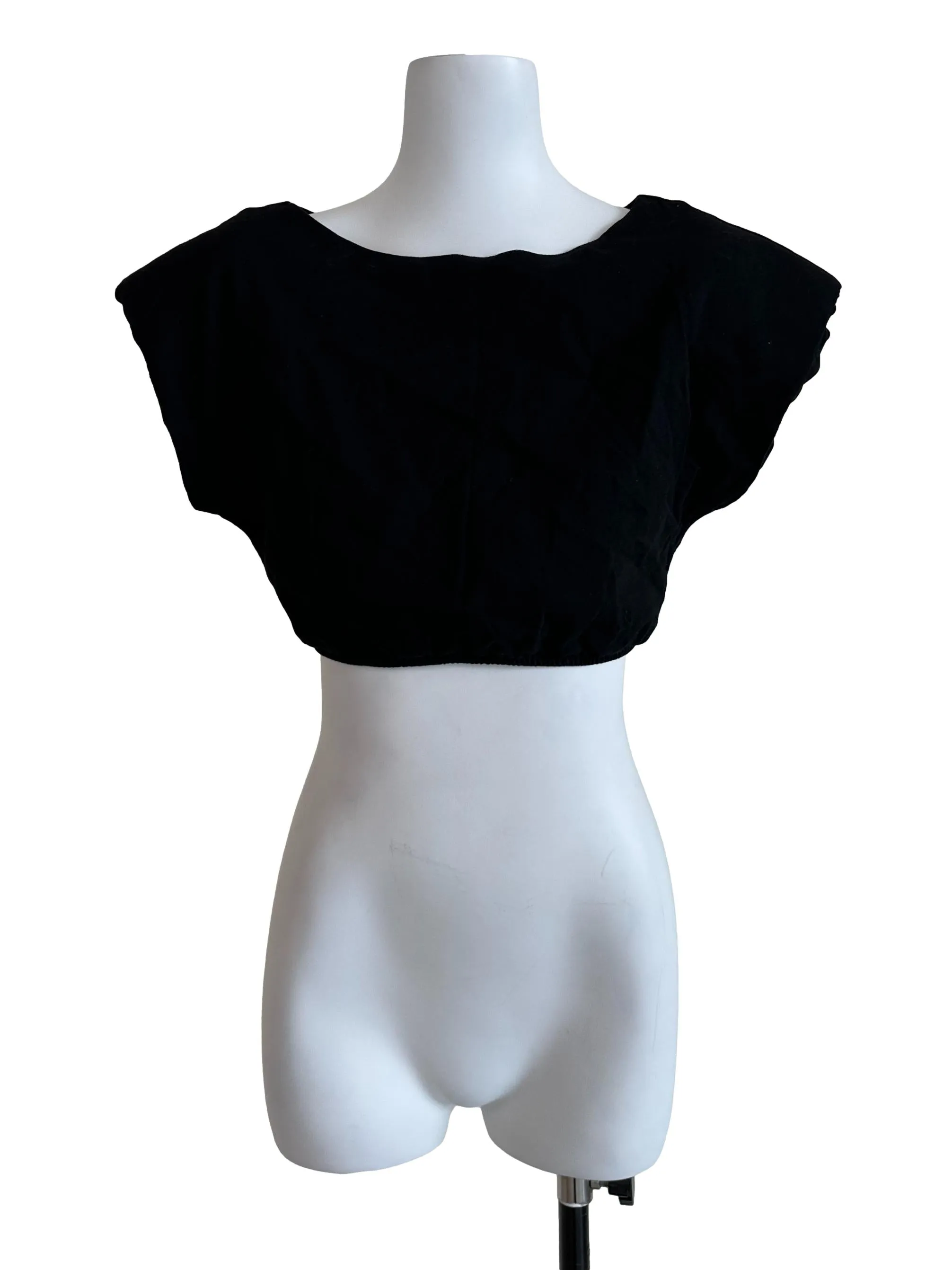 Black Plain Crop Top