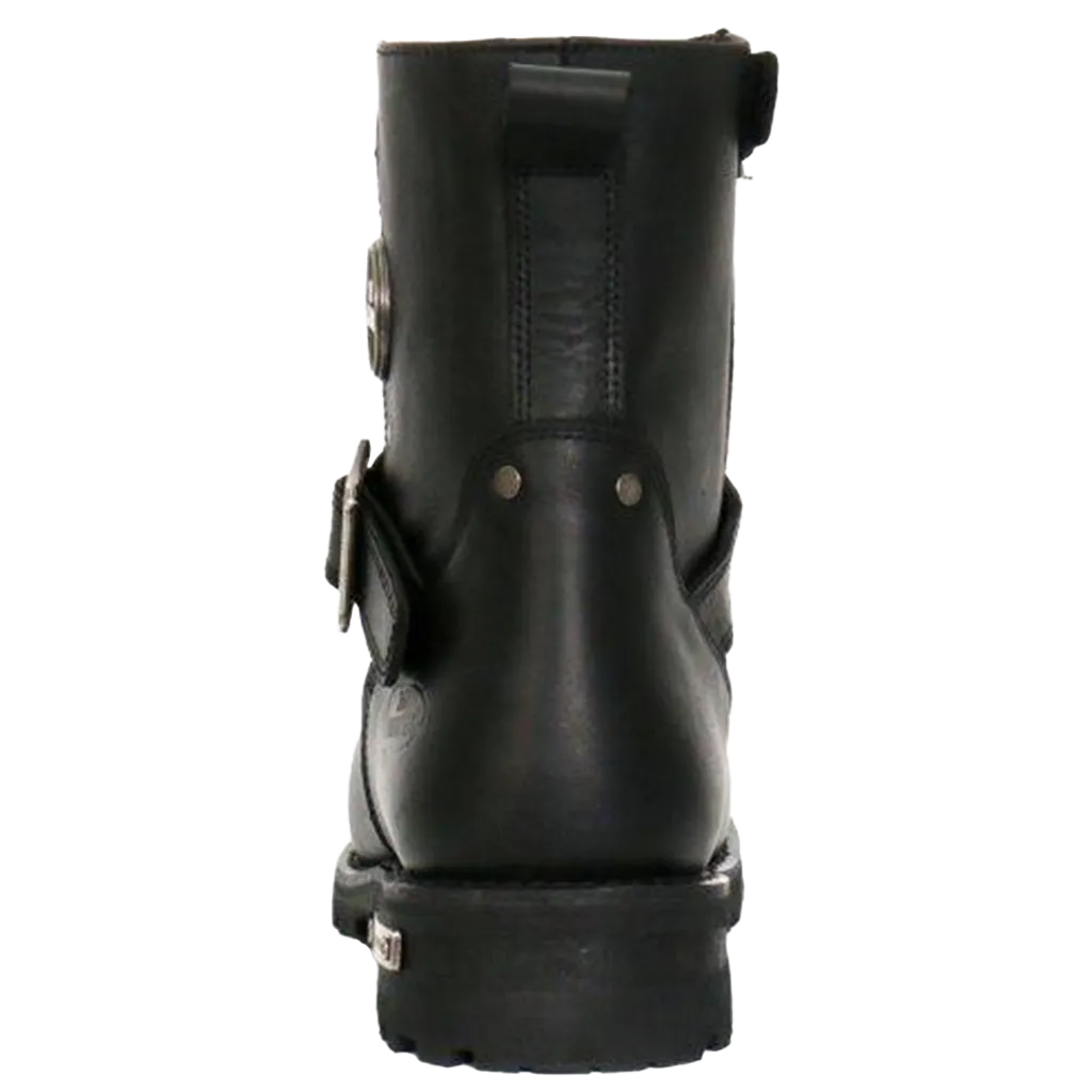 Black Round Toe Engineer Boot