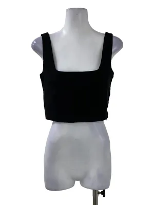 Black Square Neck Cropped Top