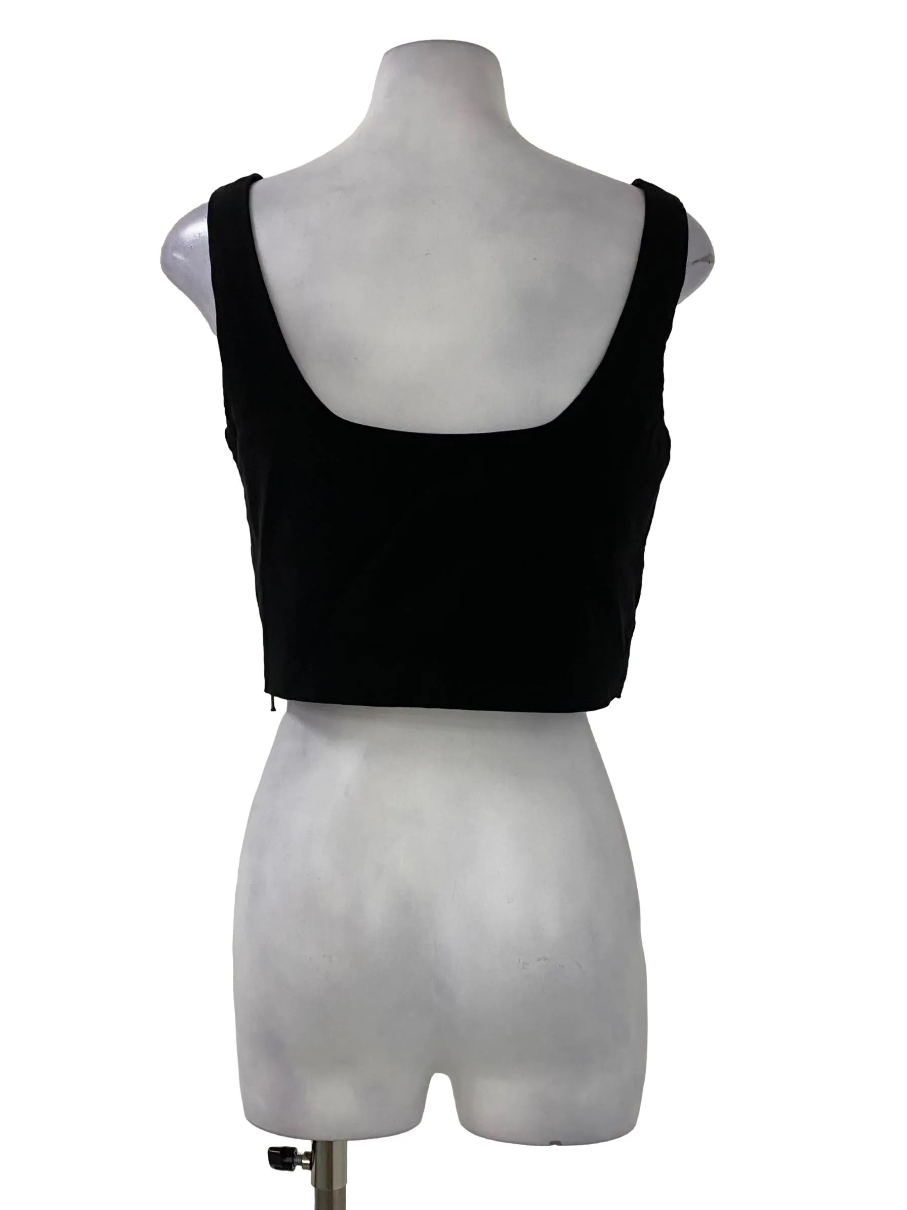 Black Square Neck Cropped Top