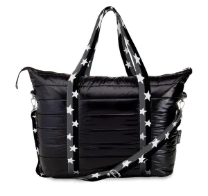 Black with Black and Gray Stripe Stars