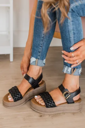 Blowfish Lapaz Platform Sandals- Black