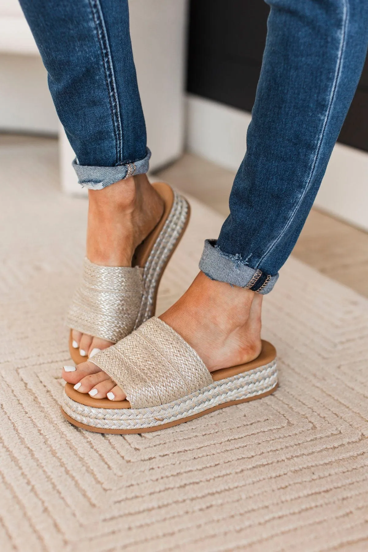 Blowfish Marshlo-B Rope Sandals- Silver Jute