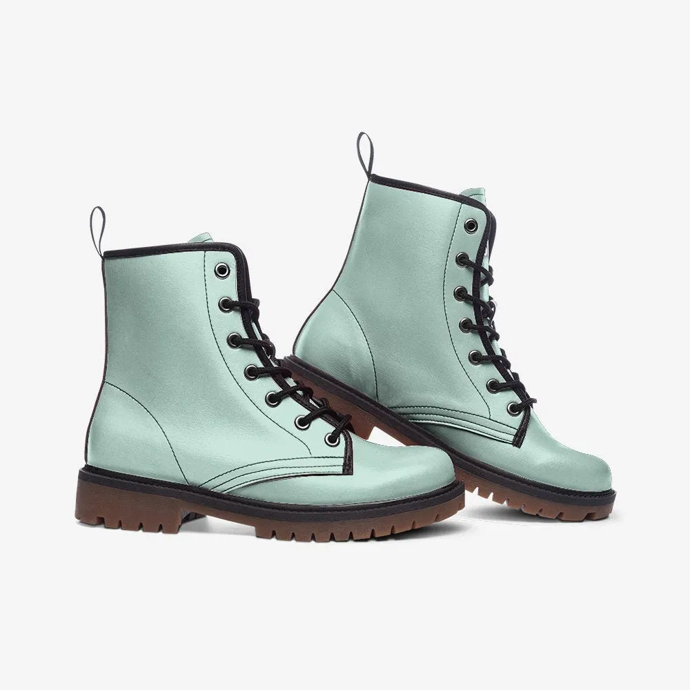 Blue Baby Pastel Vegan Leather Unisex Boots